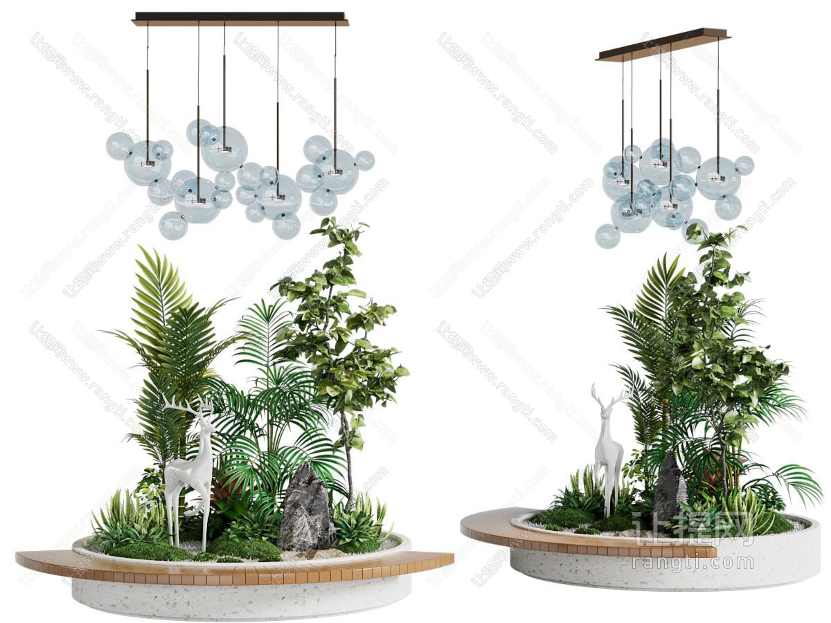 现代花坛 雕塑 花草景观园艺小品