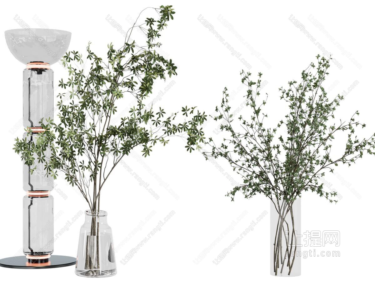 现代花瓶花卉 落地灯