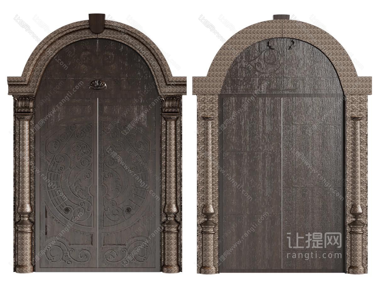 欧式拱形大门 双开门