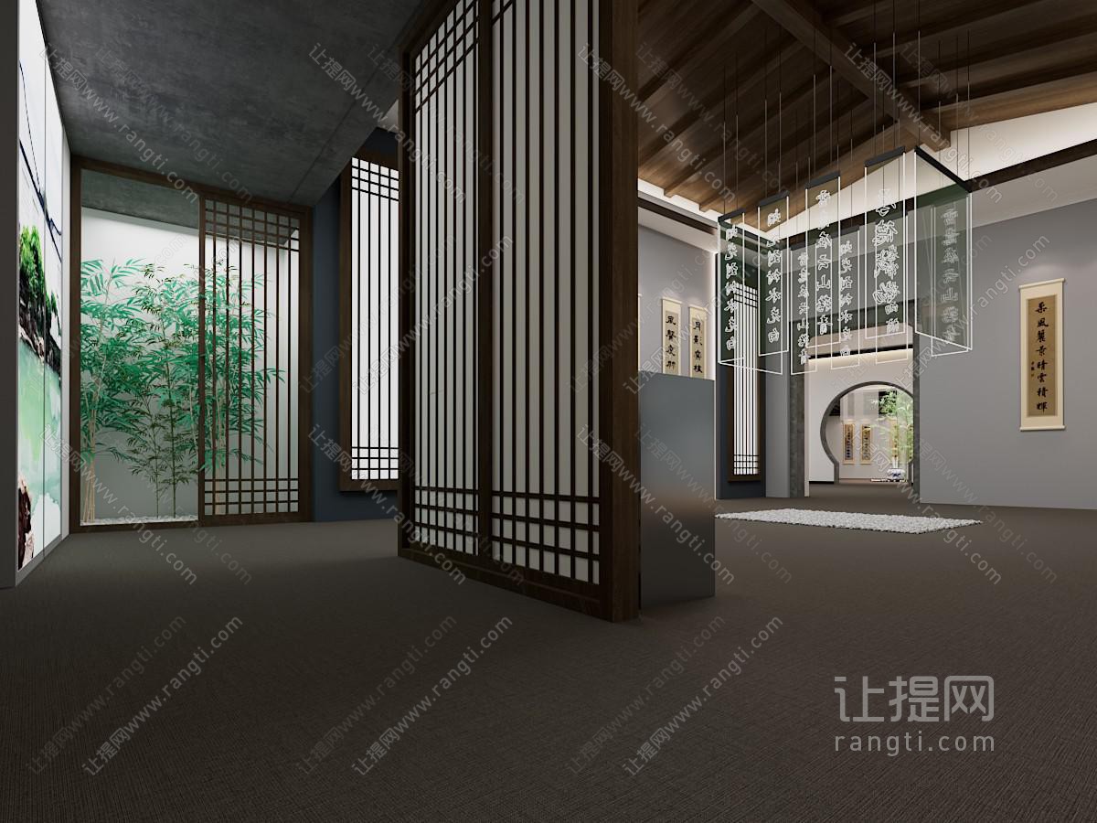 新中式书法字画展厅展览