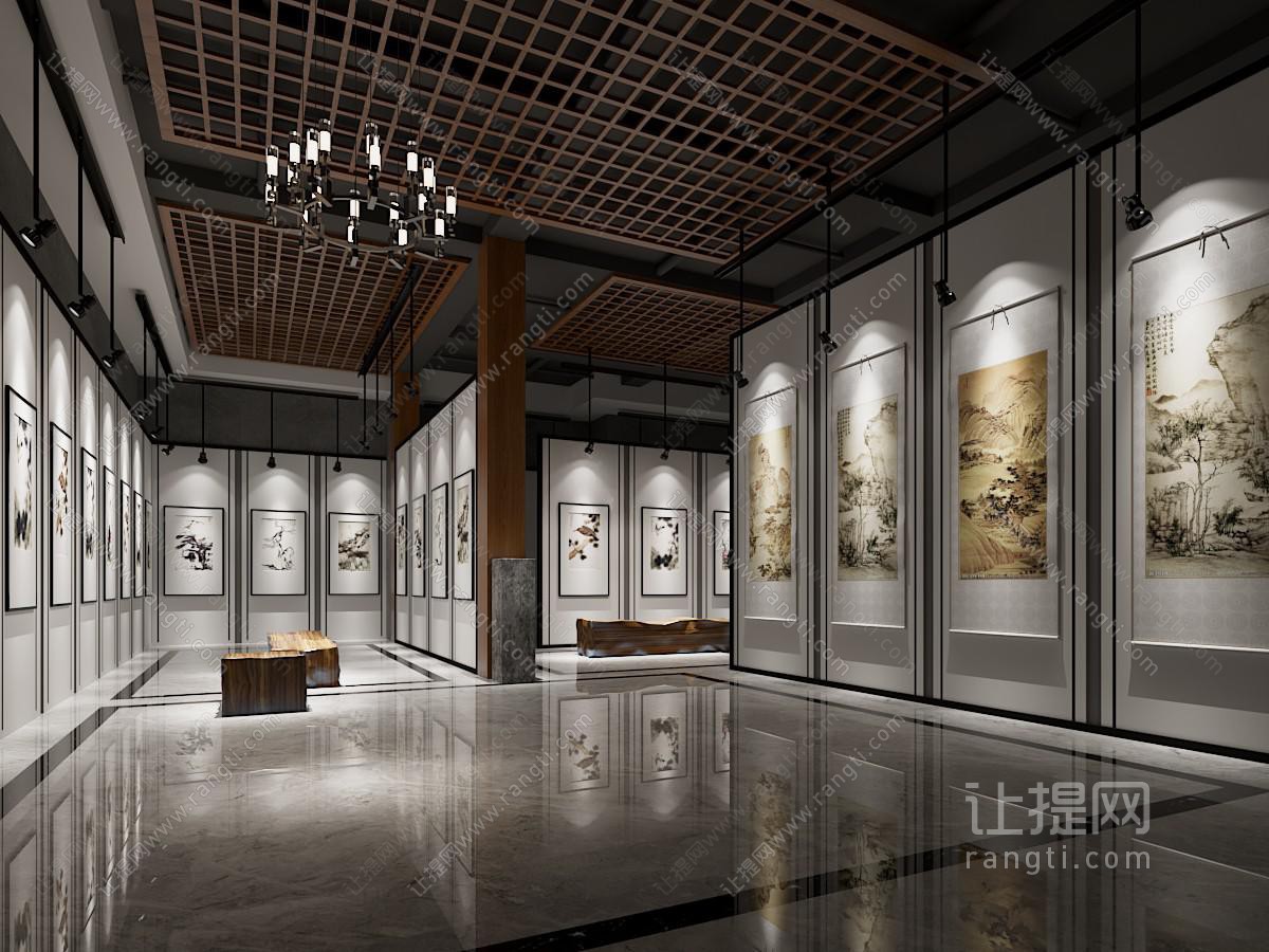 新中式书法字画展厅展览