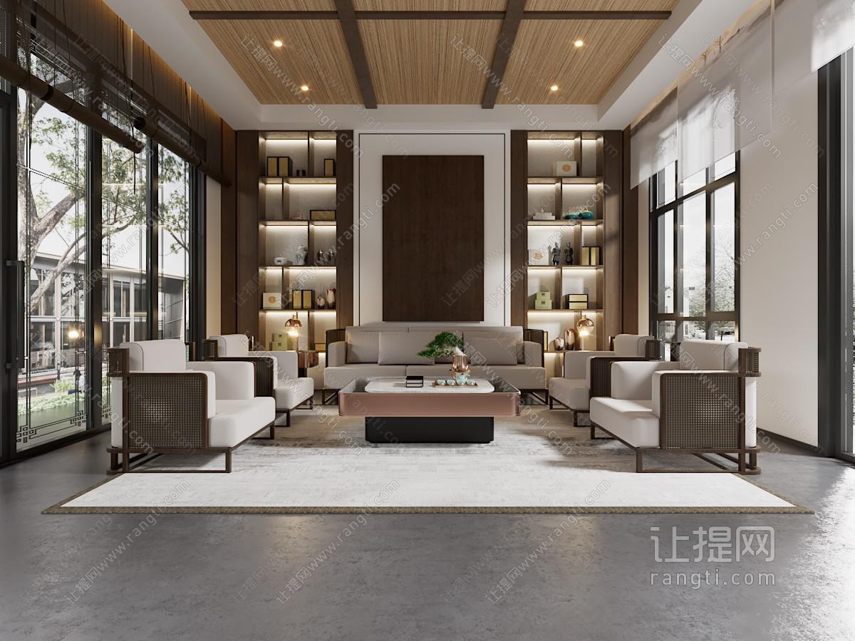 新中式办公室接待区