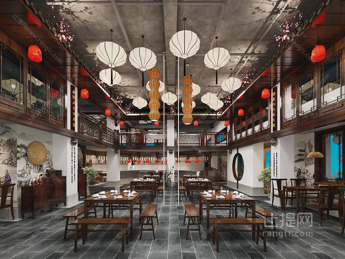 新中式戏台 戏楼 饭店餐馆