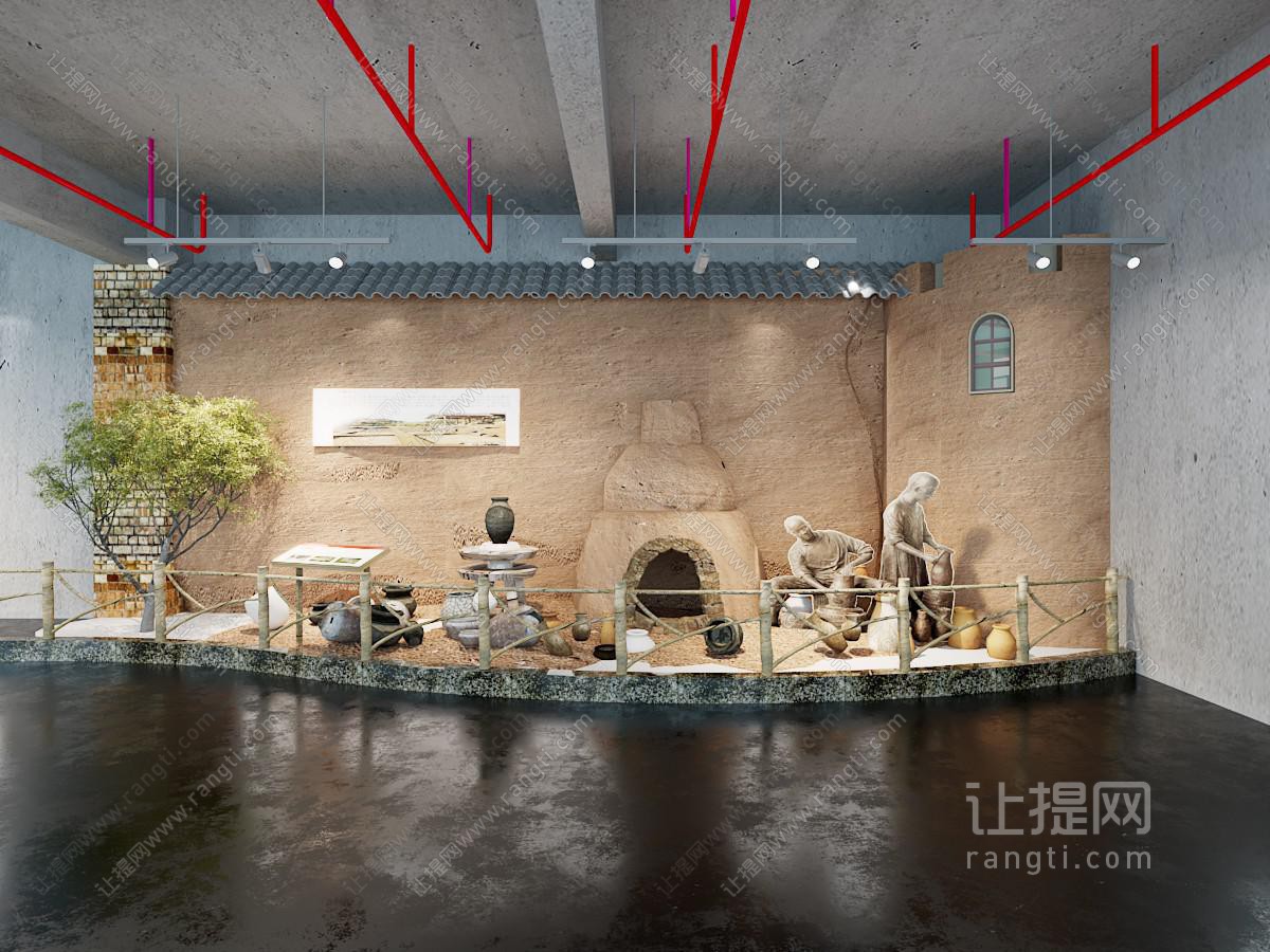 侘寂风陶艺制作展厅