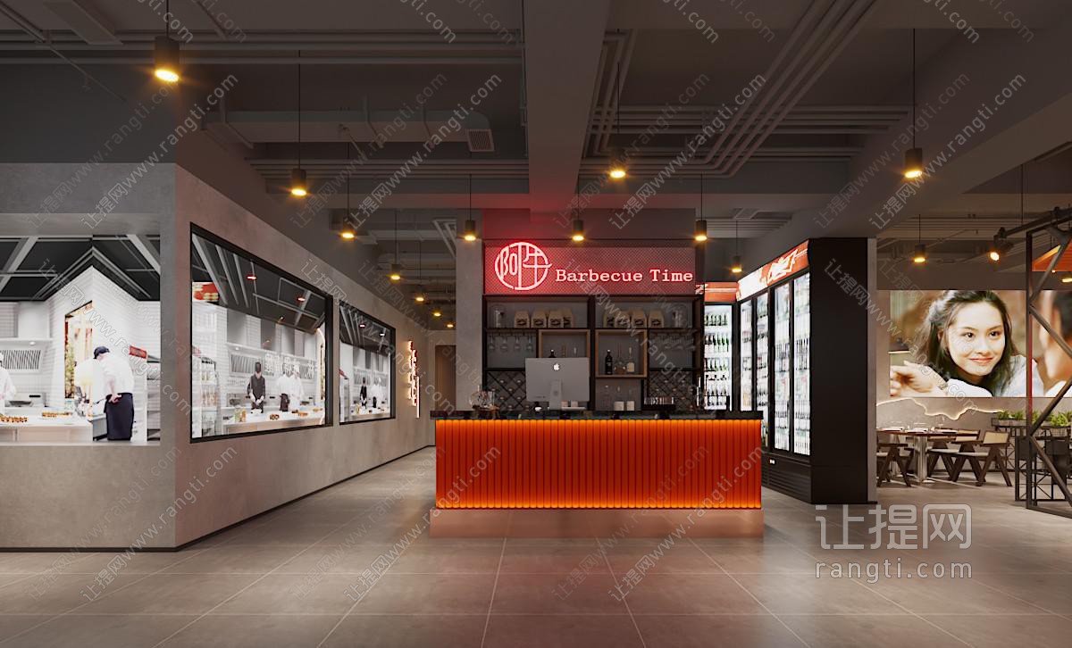 工业风loft烧烤店