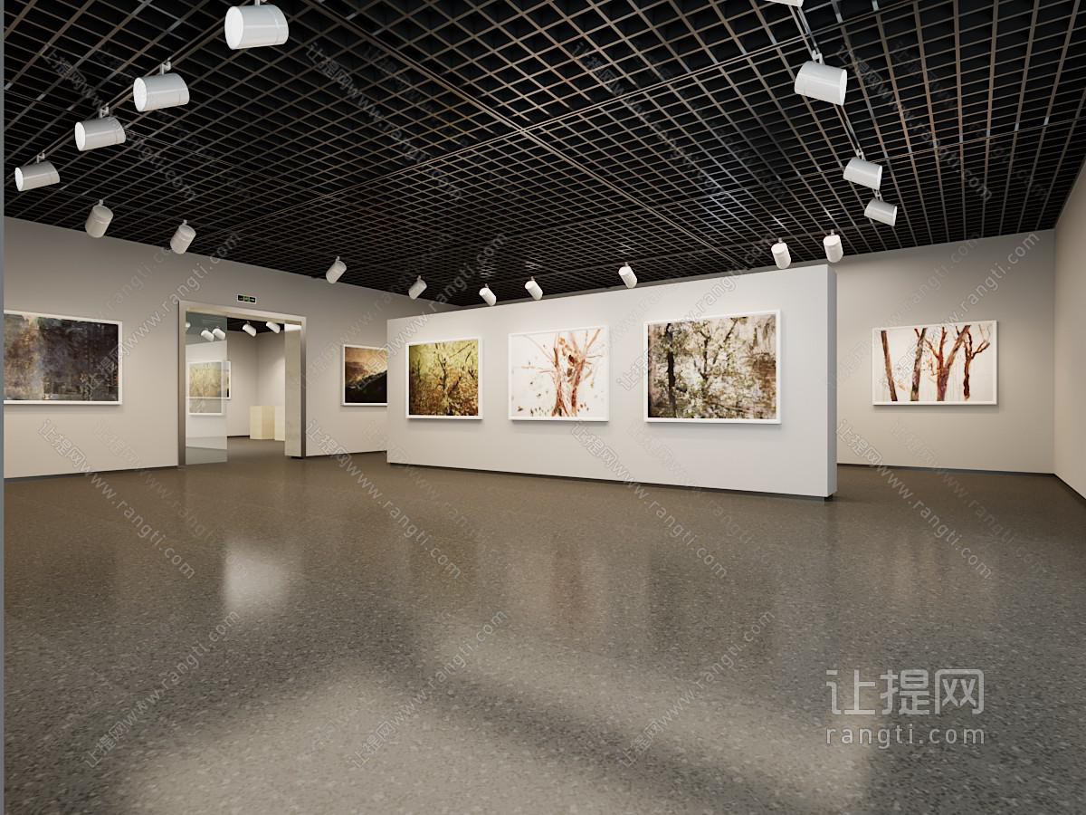 现代画展展厅展览