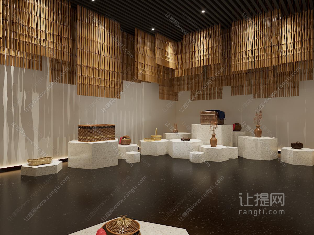 侘寂风陶艺器皿展厅展览