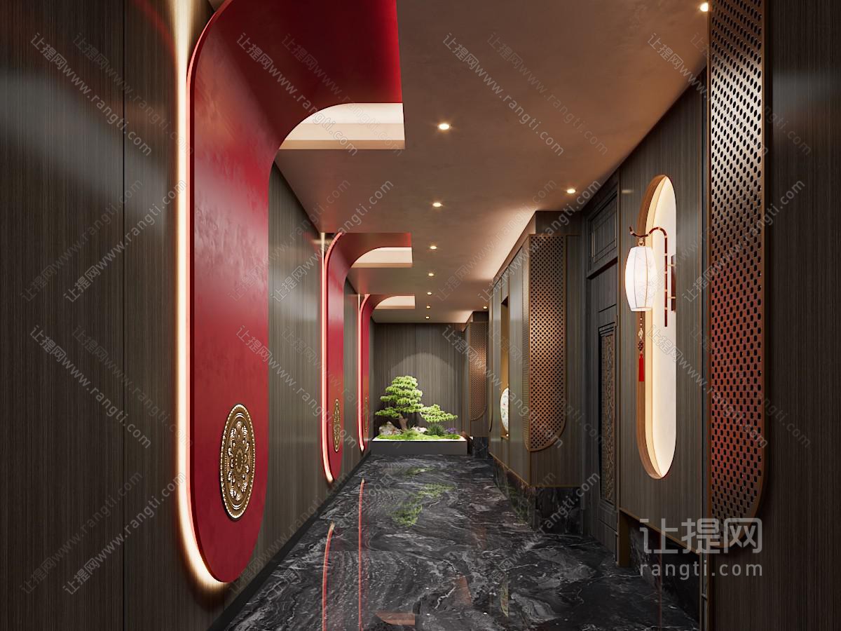 新中式酒店过道