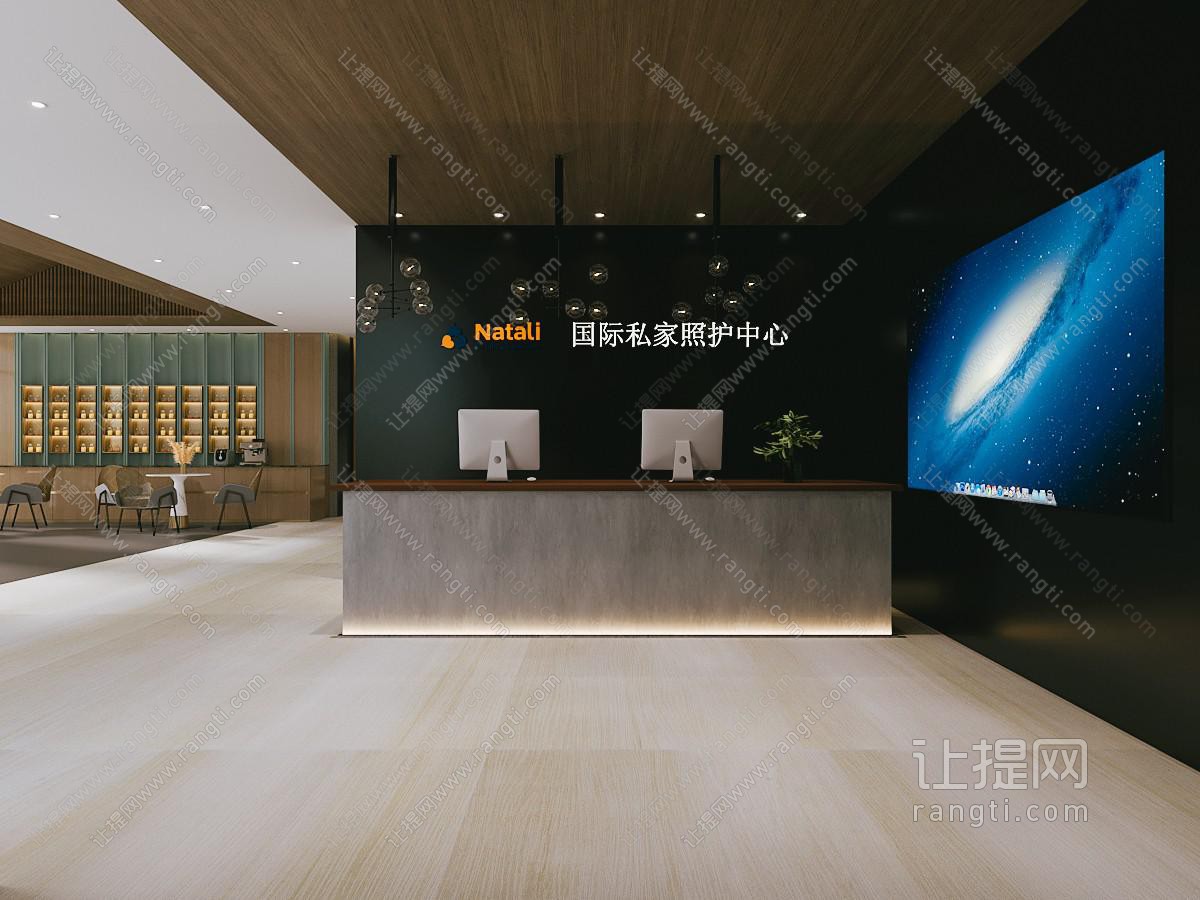 现代公司大厅前台接待