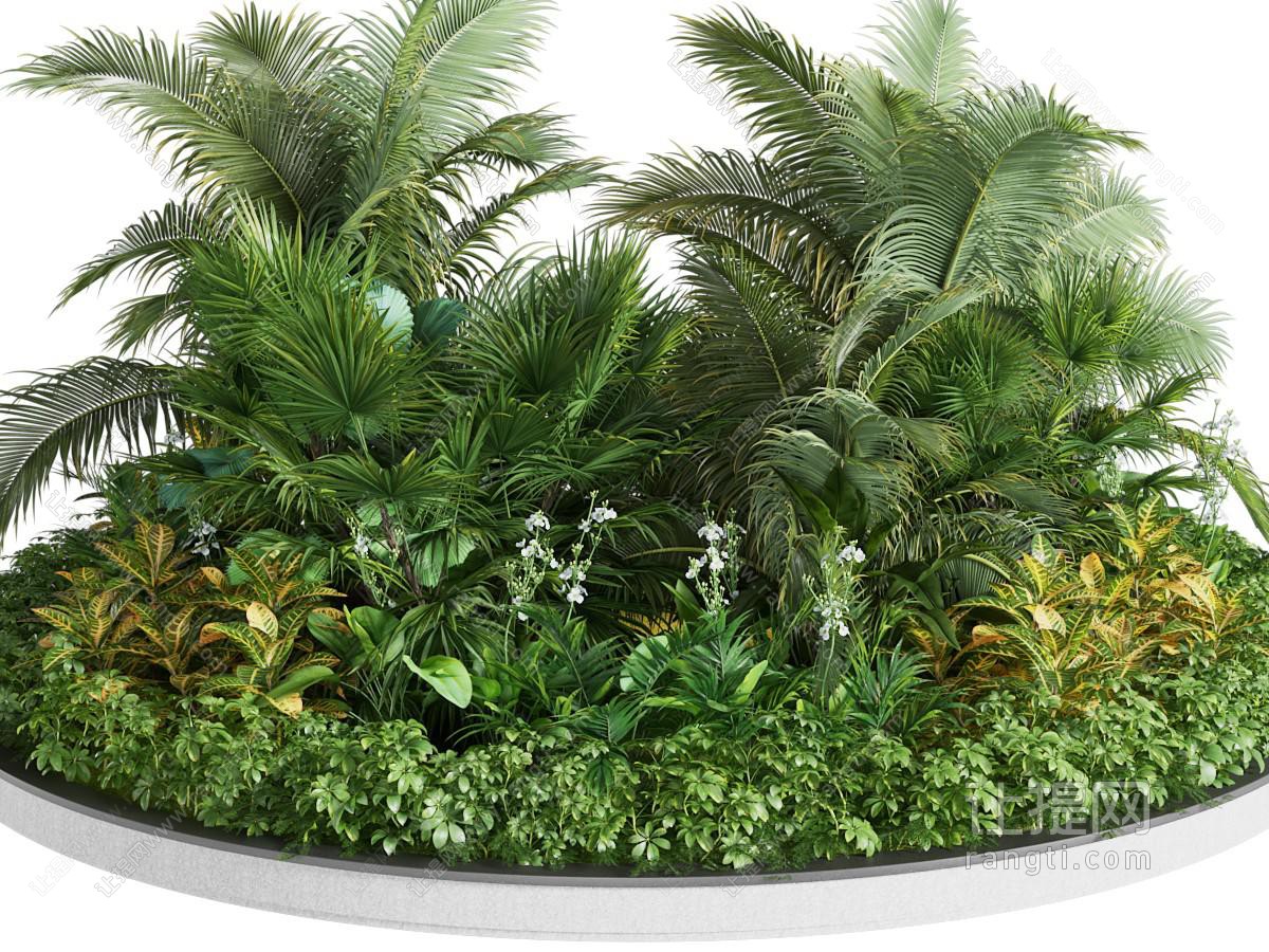 现代圆形户外花坛花草植物景观园艺小品