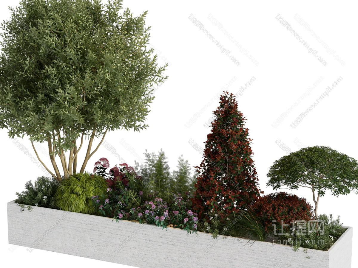 现代花坛树木 花卉景观园艺小品
