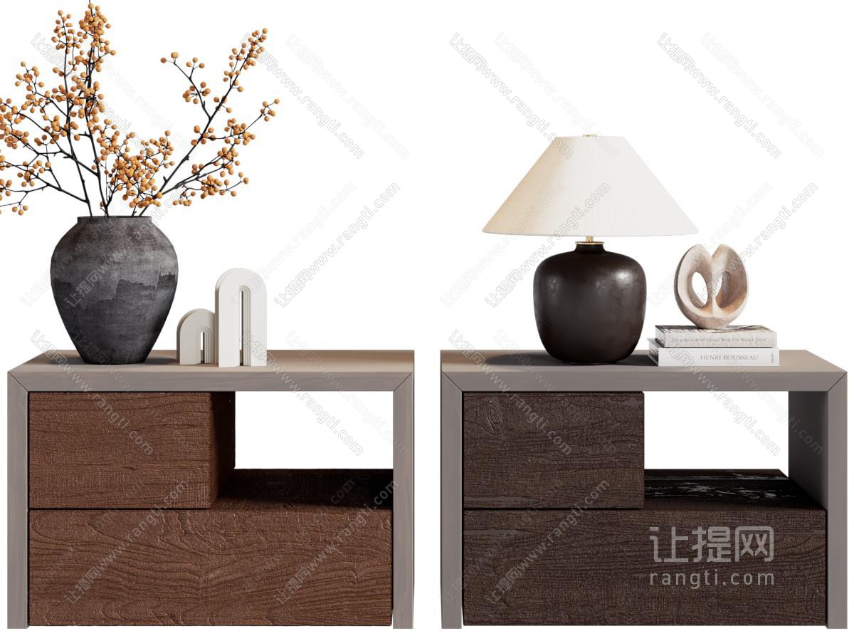 现代床头柜