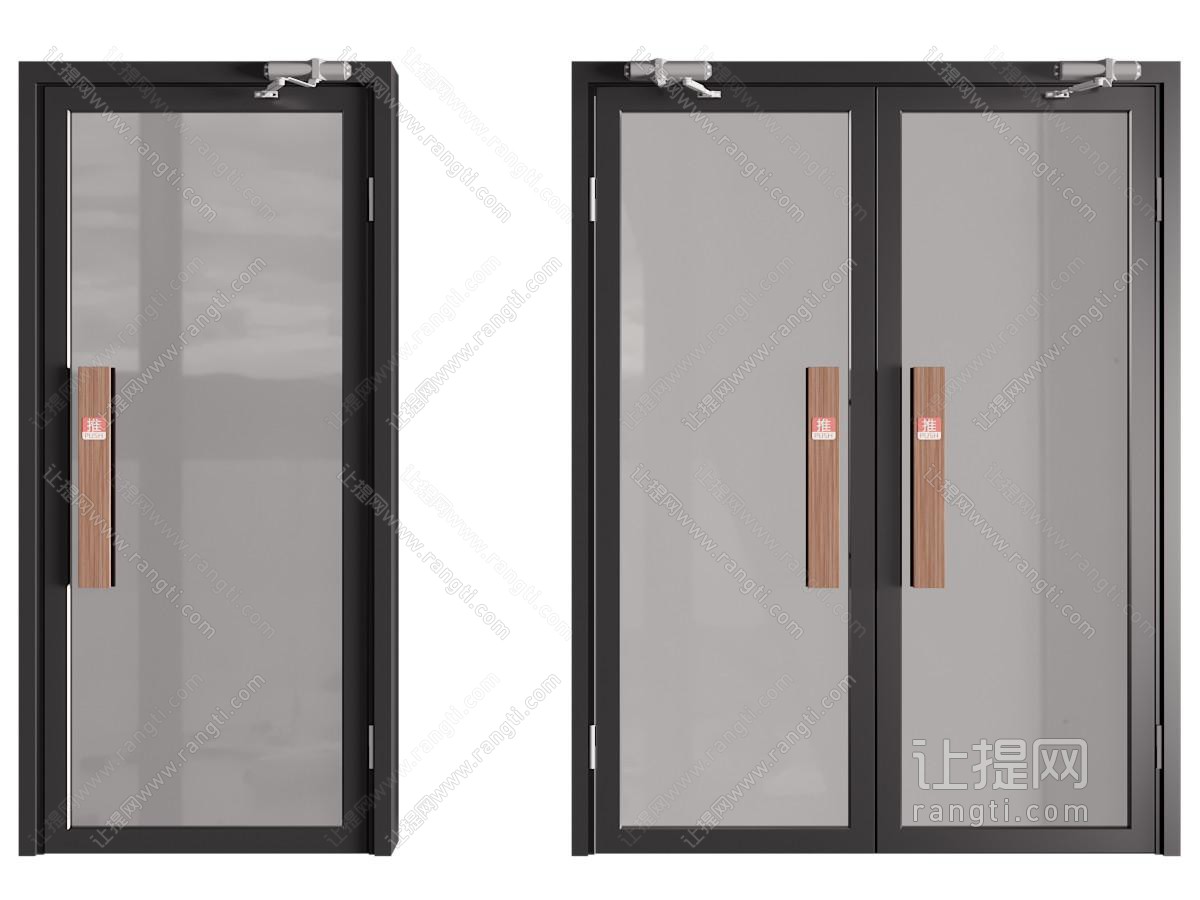 现代单扇 双扇平开门