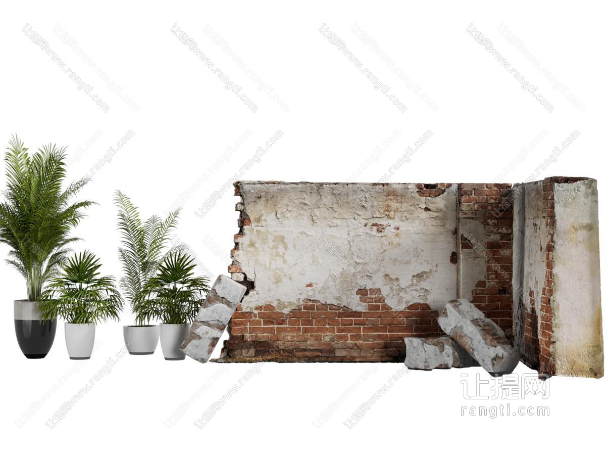 工业风loft残破的背景墙