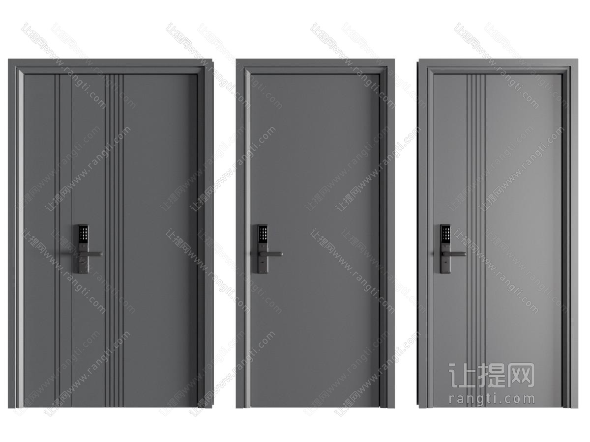 现代子母入户平开门