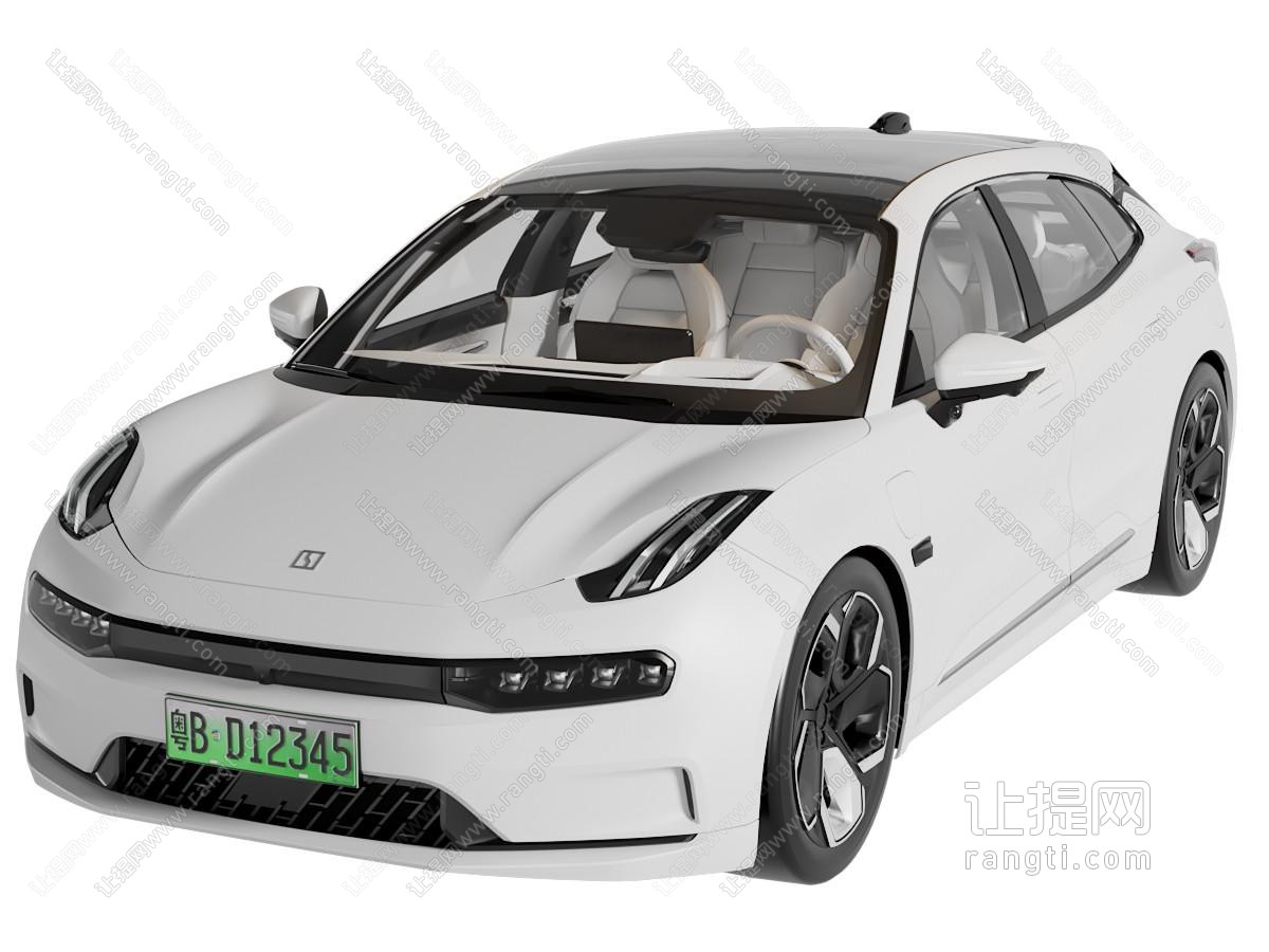 现代白色轿车 汽车