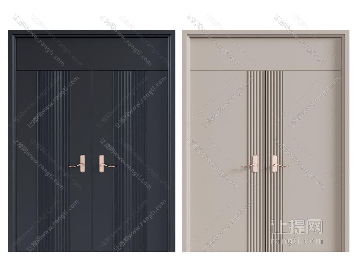 现代双扇平开门 大门