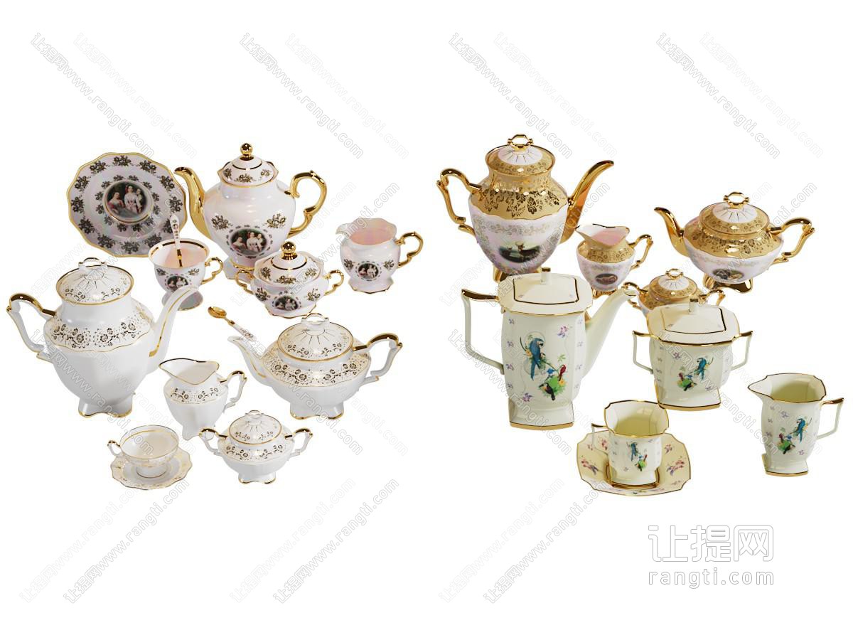 欧式描金瓷器茶具杯子