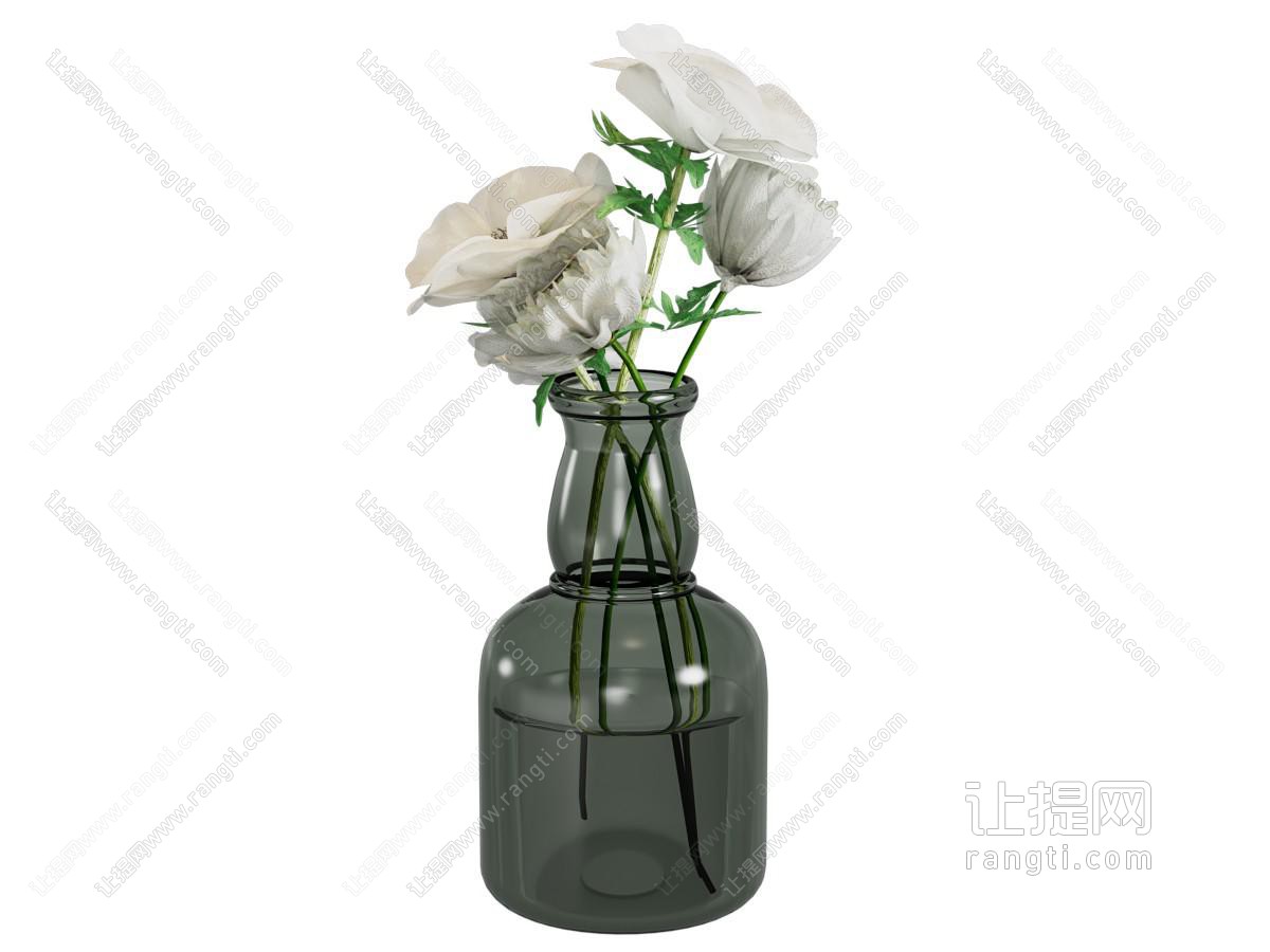 现代玻璃花瓶花卉
