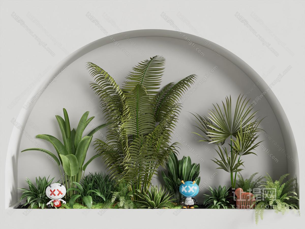 现代室内花草植物景观园艺小品