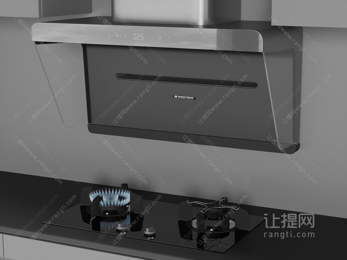 现代抽油烟机 燃气灶台 厨房电器