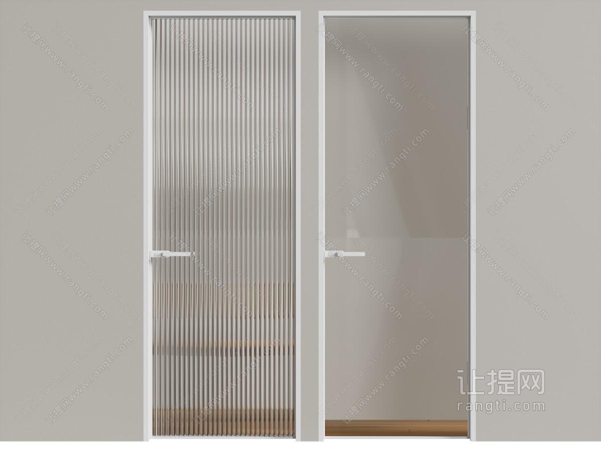现代玻璃平开门