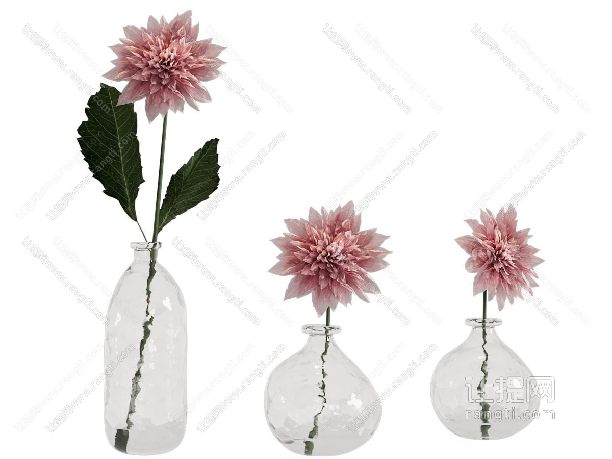 现代玻璃花瓶花卉