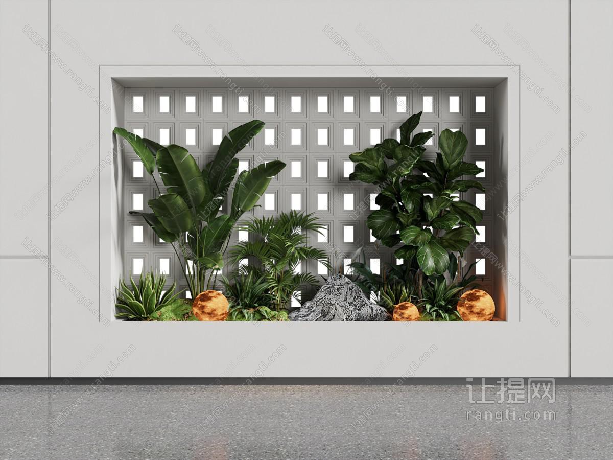 现代室内花坛花草植物景观园艺小品