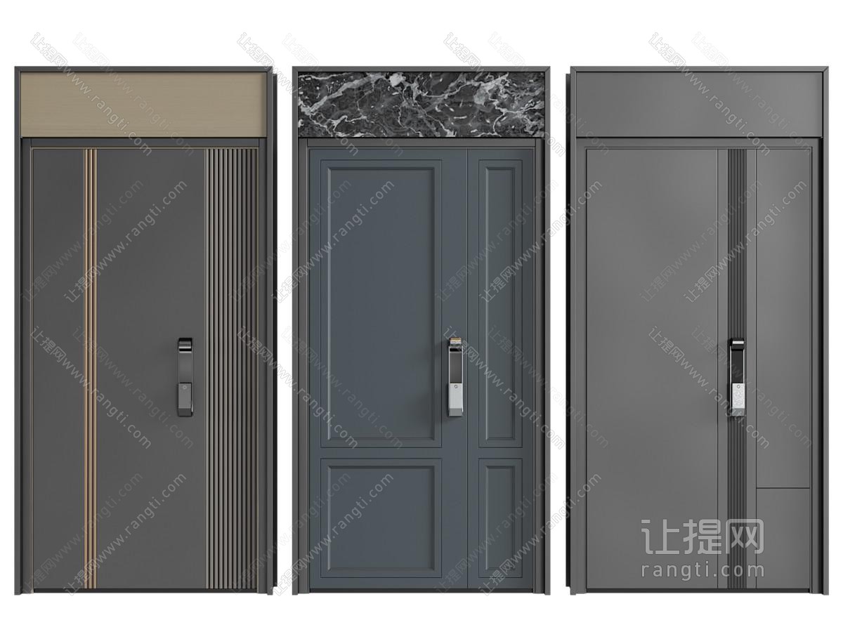 现代子母入户平开门