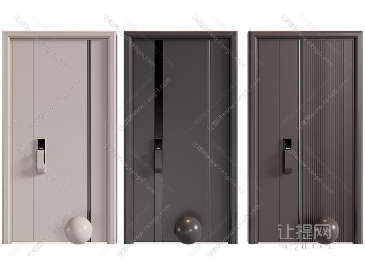 现代子母入户平开门