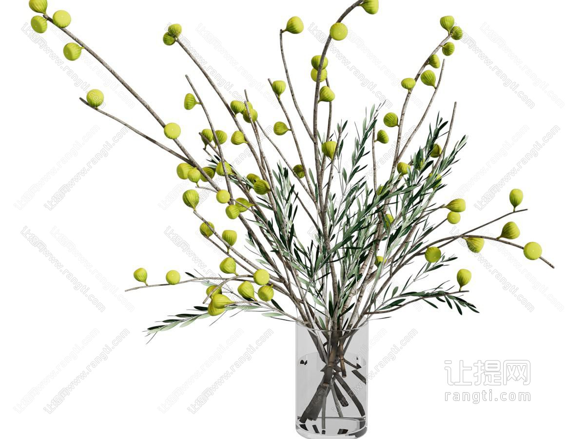 现代玻璃花瓶花卉