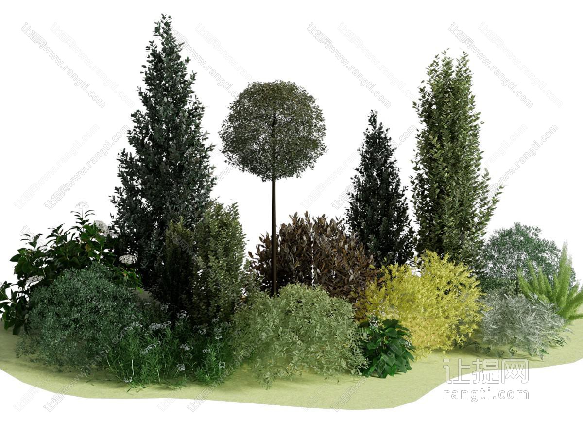 现代灌木花草景观园艺小品