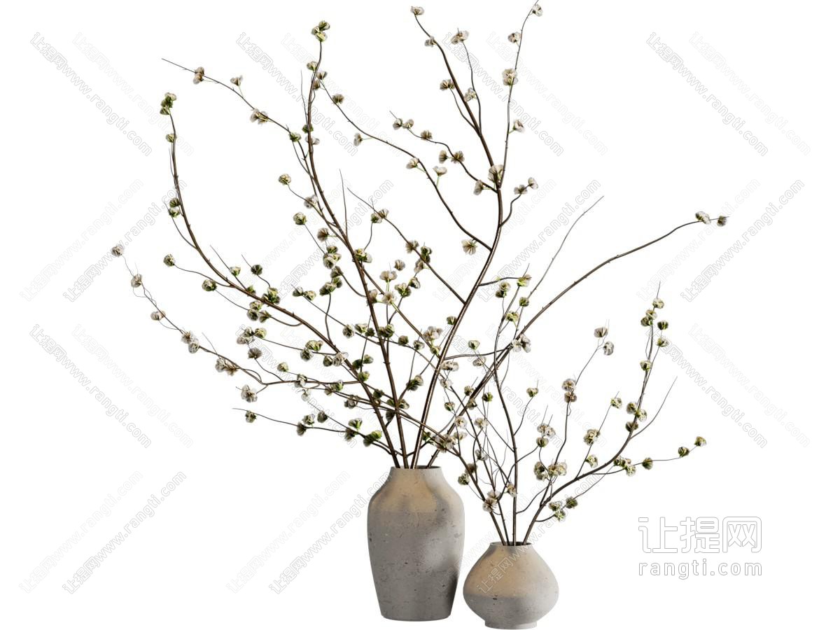 现代陶艺花瓶花卉