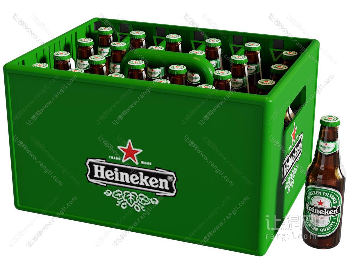 现代啤酒收纳箱 啤酒瓶