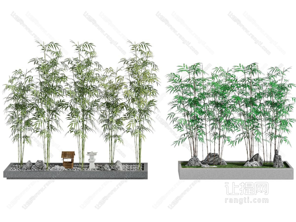 新中式花坛竹子景观园艺小品