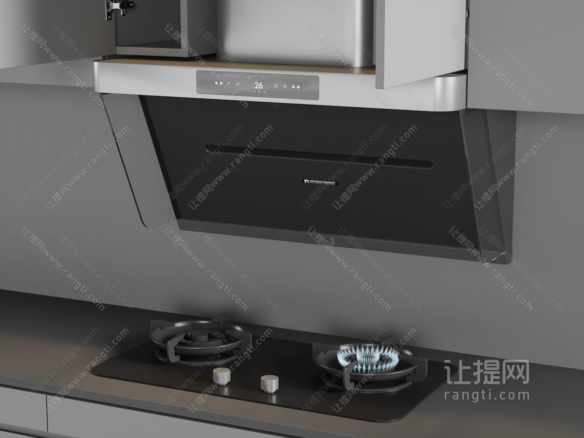 现代燃气灶 抽油烟机 厨房电器