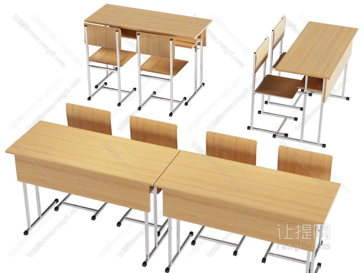 现代学生课桌椅组合 书桌