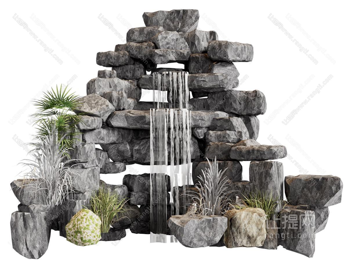 新中式假山 水景景观园艺小品