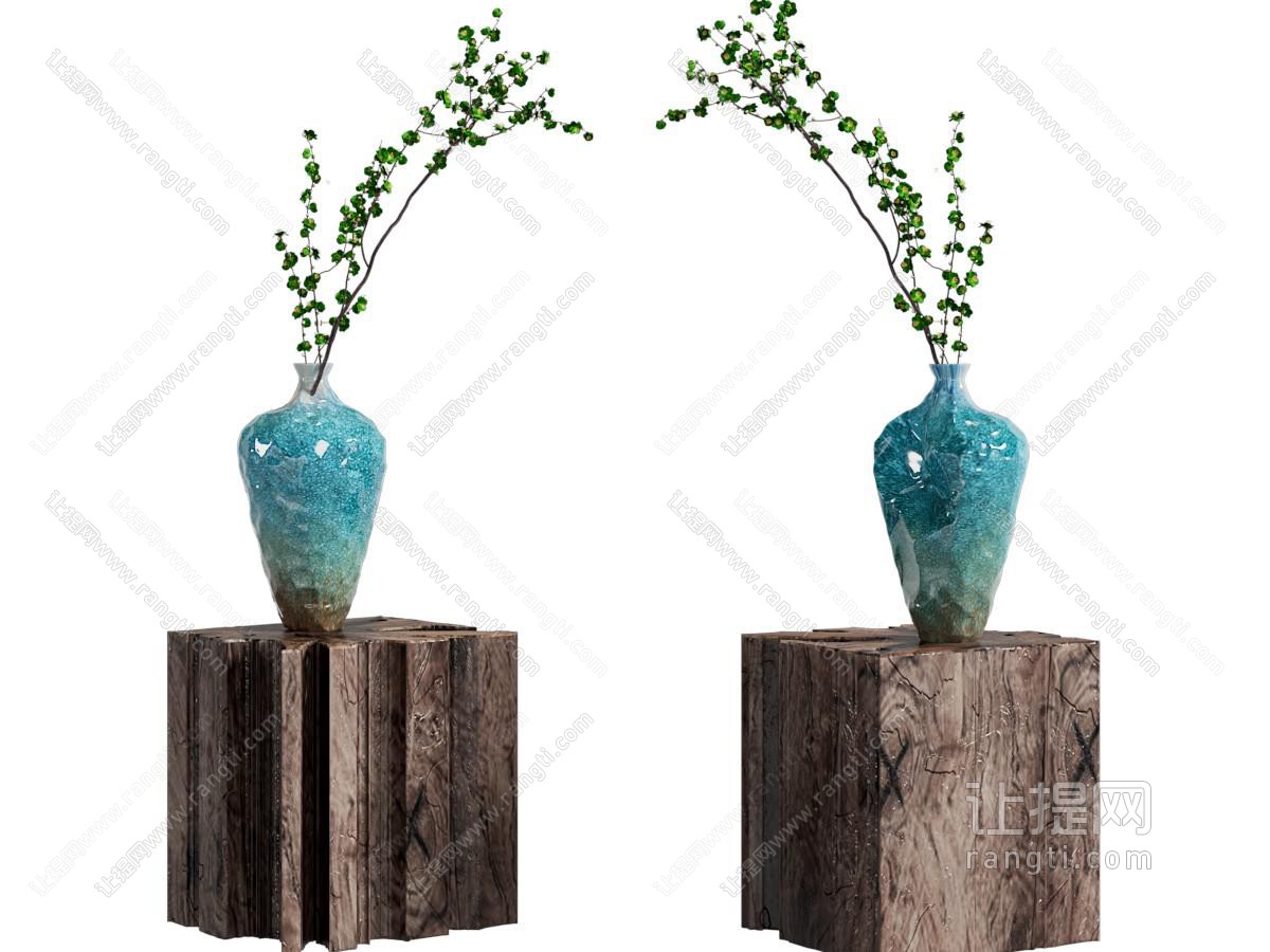 新中式花瓶花卉 摆件组合