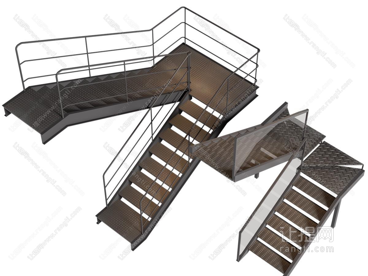 工业风loft金属旋转楼梯