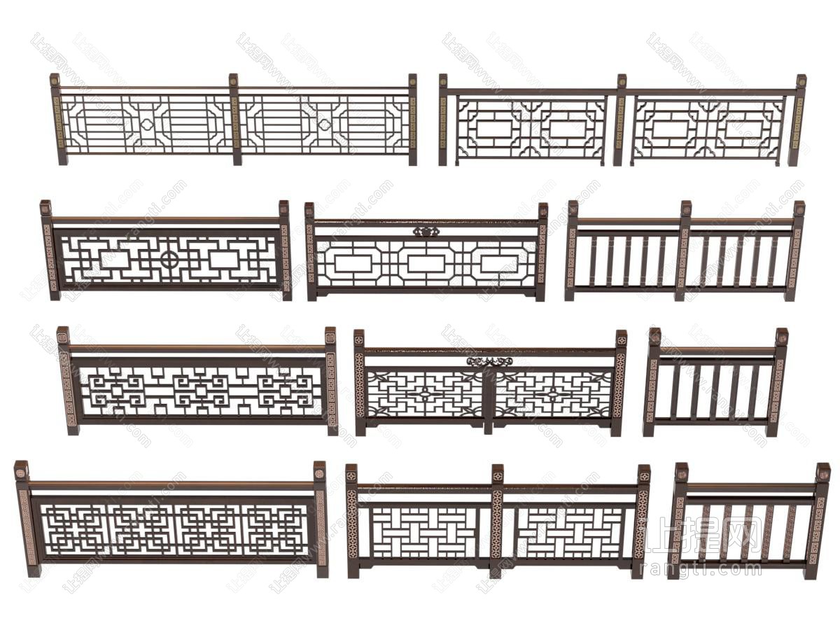 新中式雕花栏杆 护栏 围栏