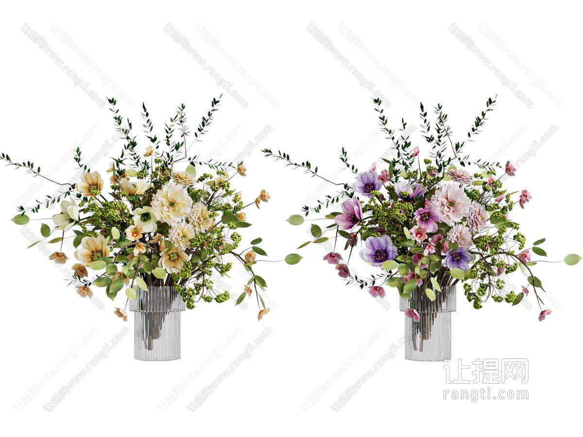 现代花瓶花卉摆件组合