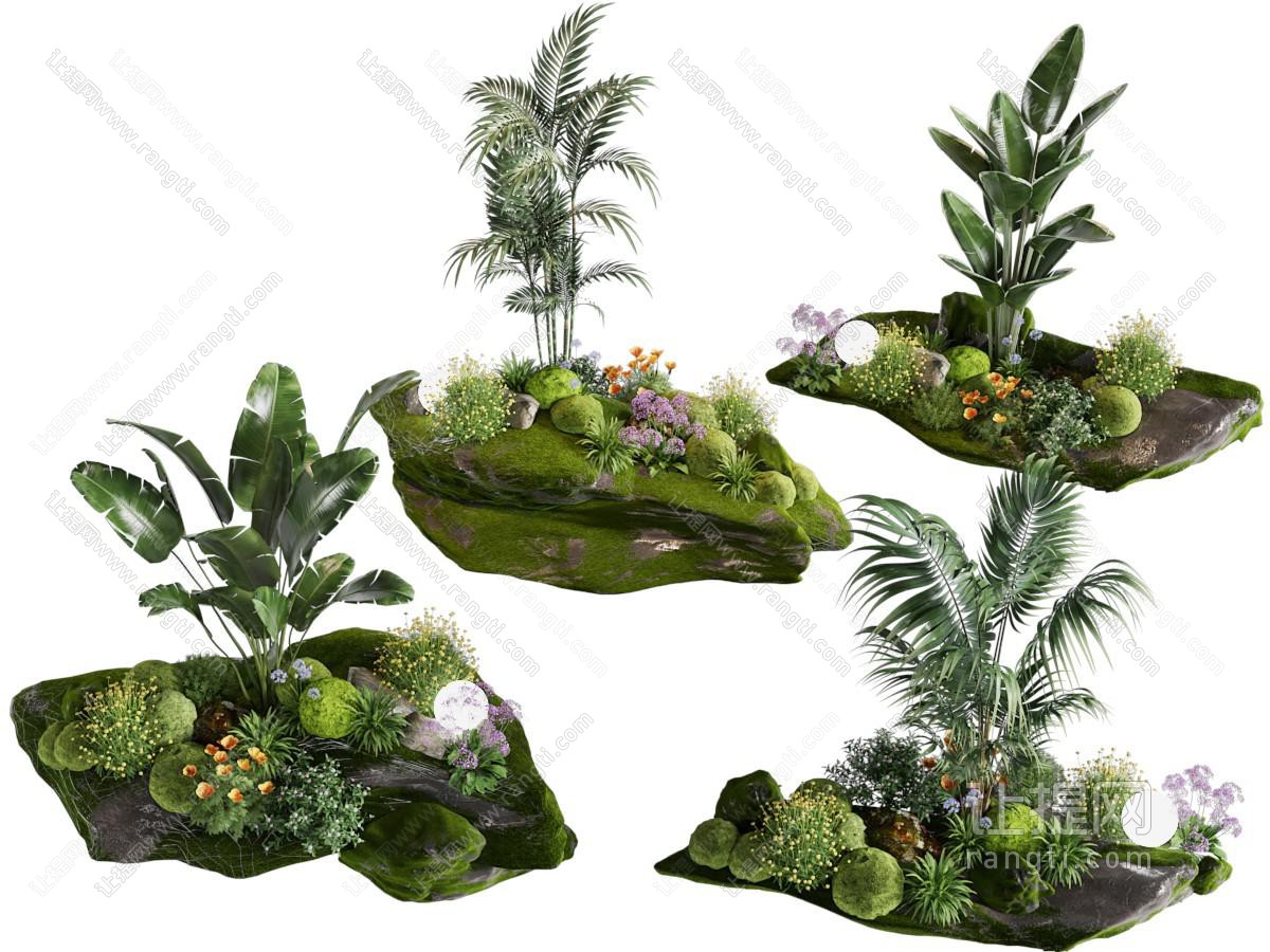现代花草植被景观园艺小品