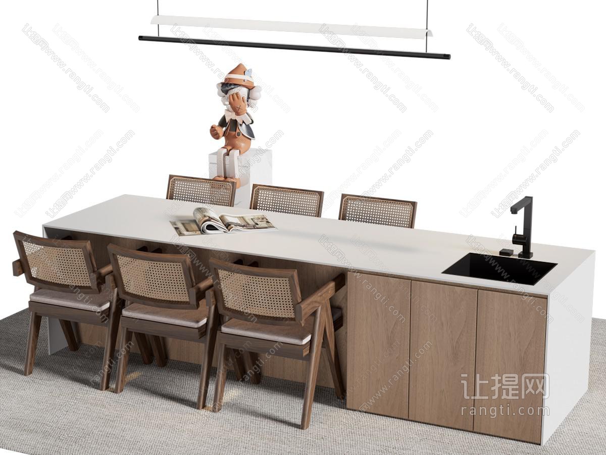 现代吧台餐桌椅组合