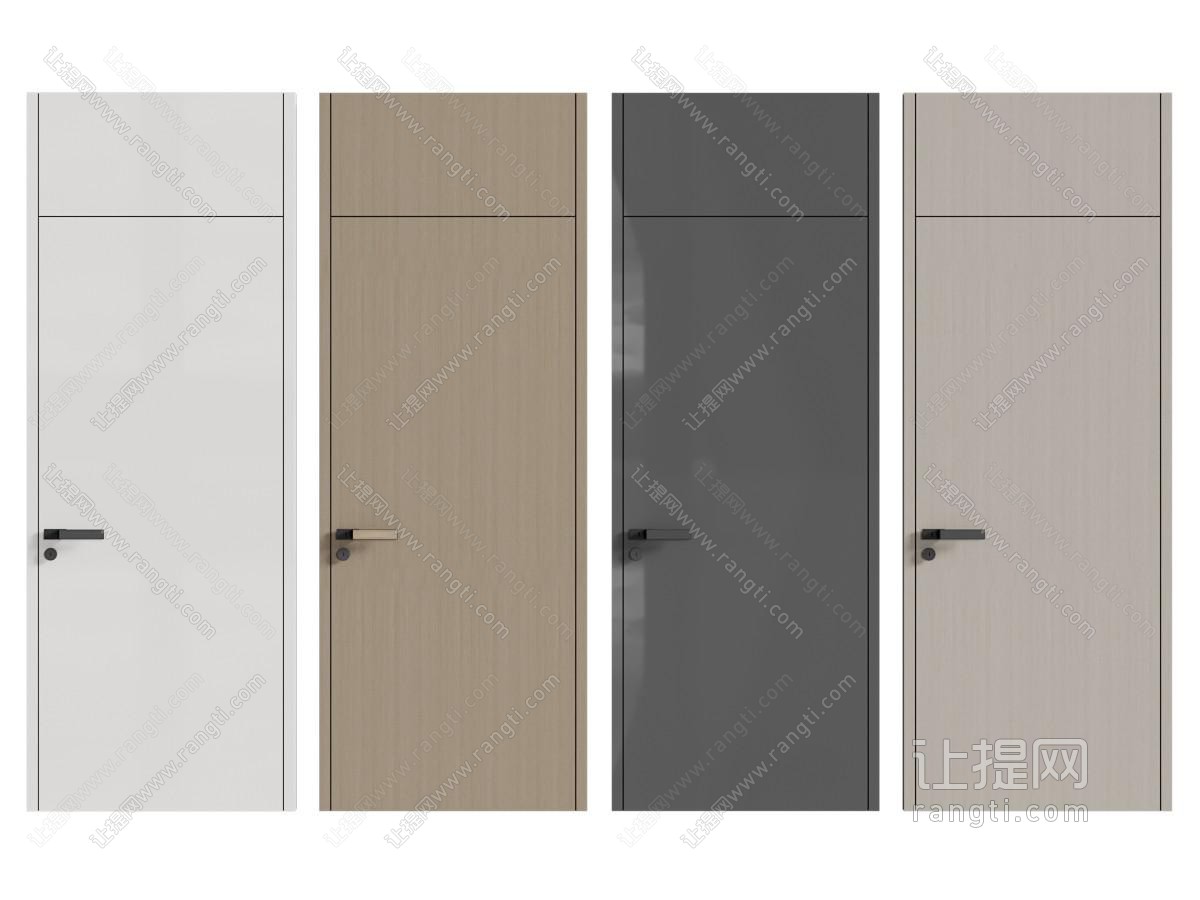 现代实木单扇平开门