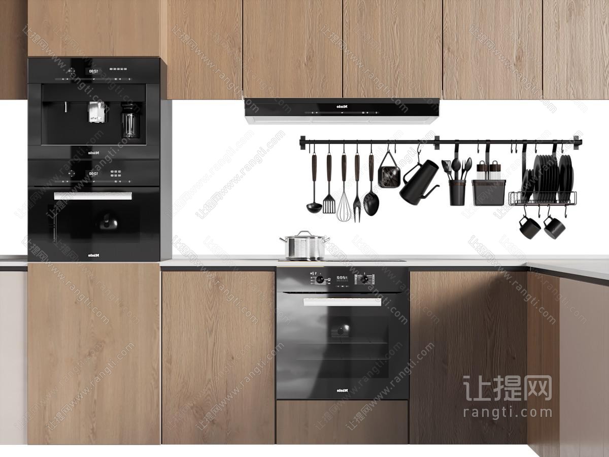 现代整体橱柜 烤箱 厨具 厨房电器