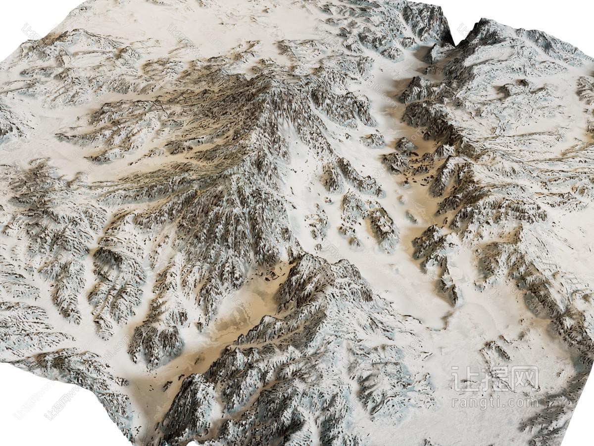 现代雪山山脉 山峰 山崖 山形