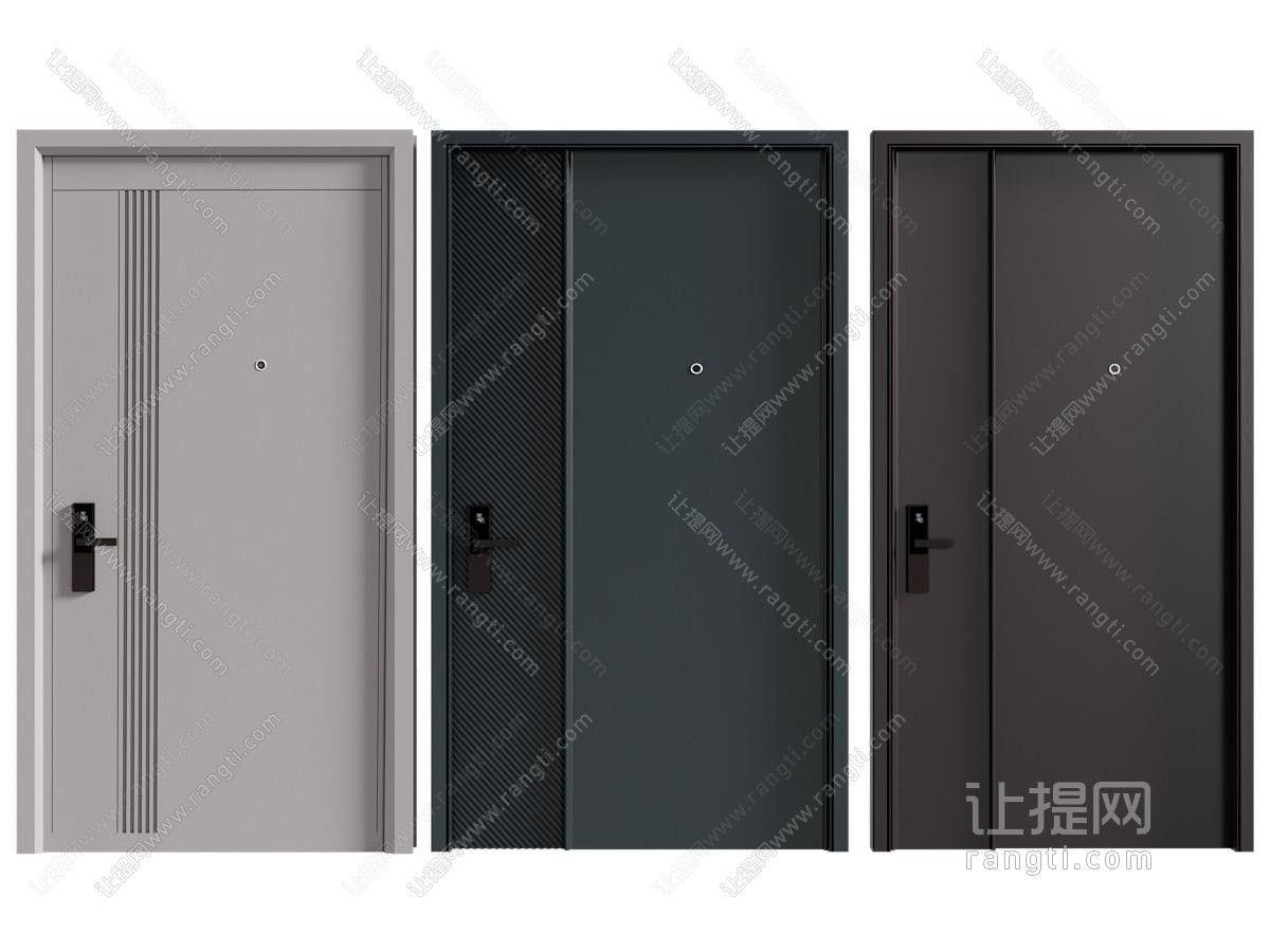 现代子母入户平开门