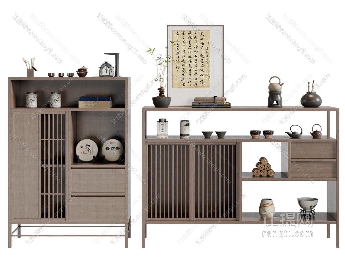 新中式实木茶柜 餐边柜