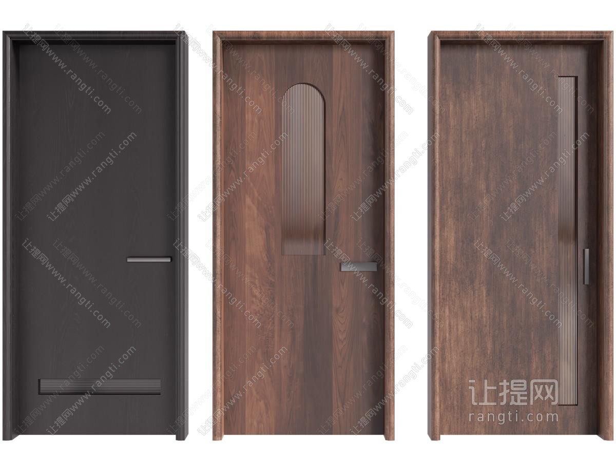 现代中古风实木单扇平开门